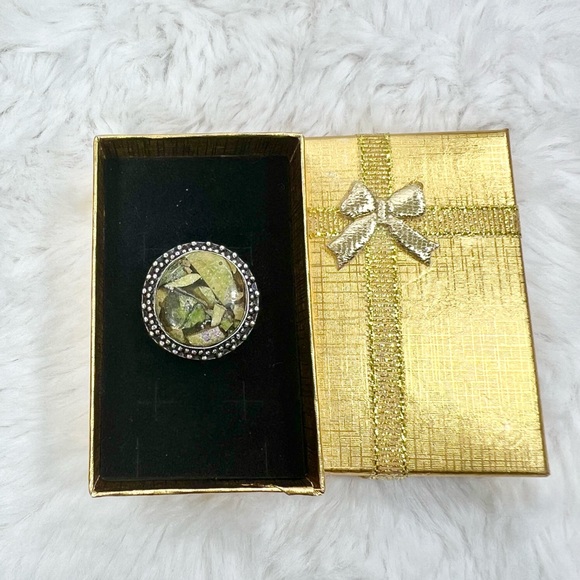 Atlantisite Jasper Gemstone Ring size 9.75 - Picture 4 of 6